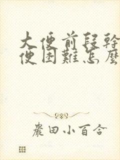 大便前段干硬排便困难怎么办