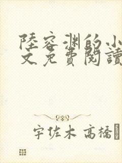 陆容渊的小说全文免费阅读