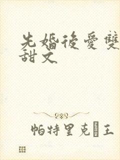 先婚后爱双男主甜文