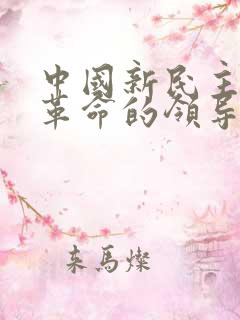 中国新民主主义革命的领导力量是