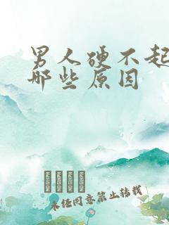 男人硬不起来有哪些原因