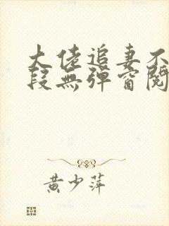 大佬追妻不择手段无弹窗阅读