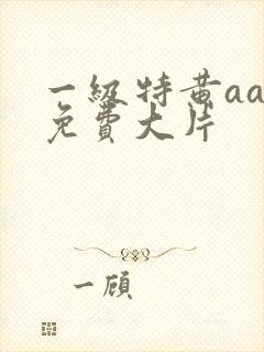 一级特黄aaa免费大片