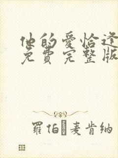 他的爱恰逢其时免费完整版