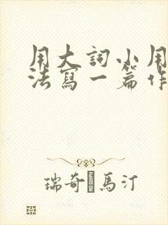 用大词小用的方法写一篇作文