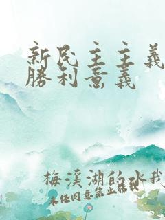 新民主主义革命胜利意义