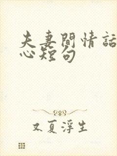 夫妻间情话最暖心短句