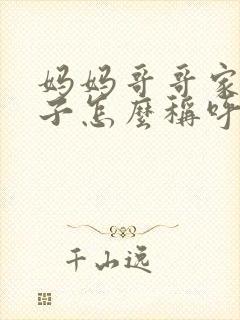 妈妈哥哥家的儿子怎么称呼