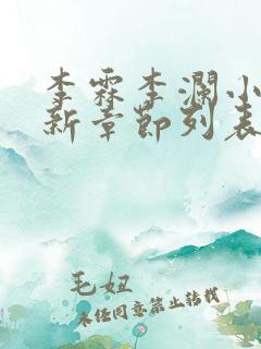 李霖李澜小说最新章节列表官场奇才