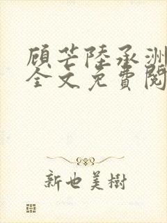 顾芒陆承洲小说全文免费阅读无弹窗