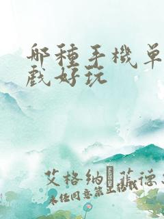 哪种手机单机游戏好玩