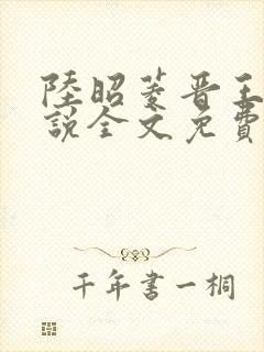 陆昭菱晋王的小说全文免费阅读最新章节