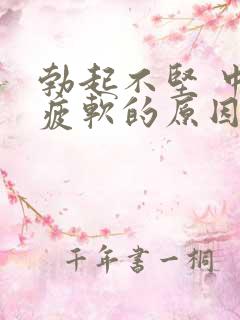 勃起不坚 中途疲软的原因