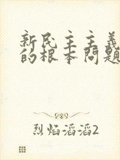 新民主主义革命的根本问题