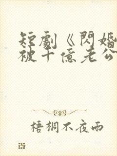 短剧《闪婚后,被千亿老公宠上天》