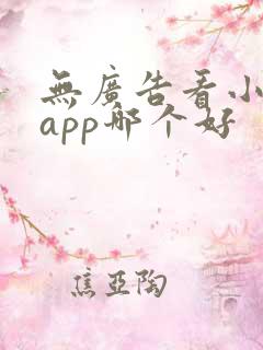 无广告看小说的app哪个好