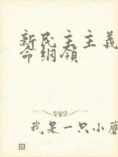 新民主主义的革命纲领