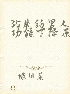 35岁的男人性功能下降原因