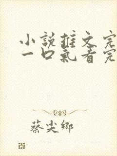 小说推文完结版一口气看完超级好看