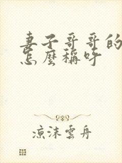 妻子哥哥的老婆怎么称呼