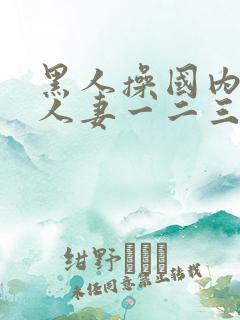 黑人操国内精品人妻一二三四区