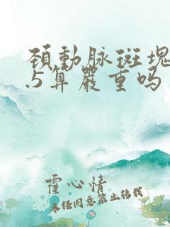 颈动脉斑块厚2.5算严重吗