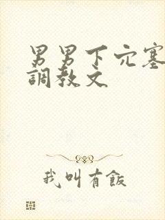 男男下穴塞东西调教文