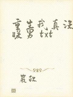 重生我真没想当暖男 txt