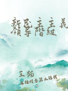 新民主主义革命领导阶级