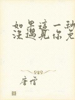 如果这一秒,我没遇见你免费阅读