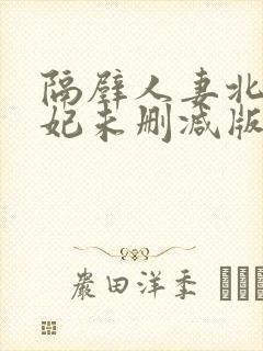 隔壁人妻北条麻妃未删减版