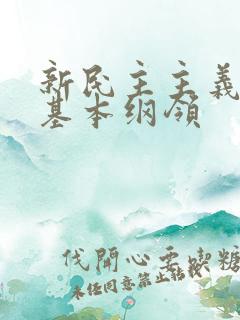 新民主主义革命基本纲领