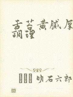 舌苔黄腻厚怎么调理