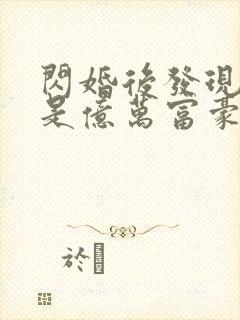 闪婚后发现老公是亿万富豪(小说)