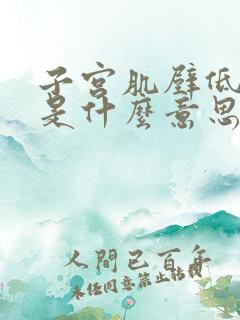 子宫肌壁低回声是什么意思