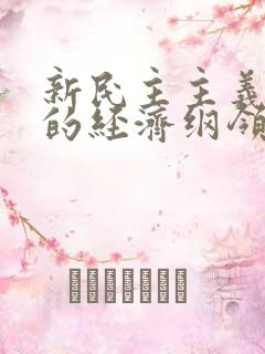 新民主主义革命的经济纲领?