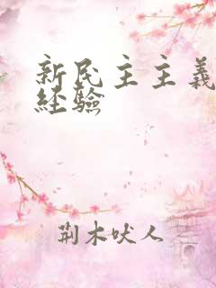 新民主主义革命经验