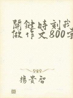 关键时刻我这样做作文800字初中