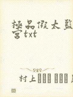 极品假太监混后宫txt