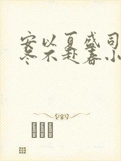 安以夏盛司聿迟冬不赴春小说大结局