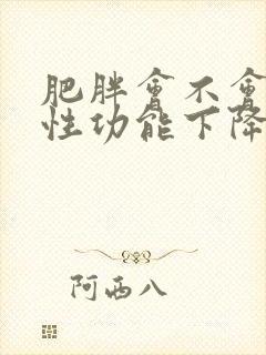 肥胖会不会引起性功能下降