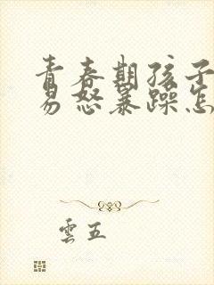 青春期孩子脾气易怒暴躁怎么办