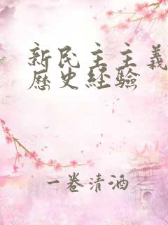 新民主主义革命历史经验