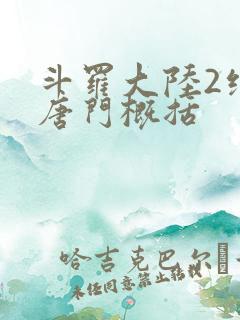 斗罗大陆2绝世唐门概括