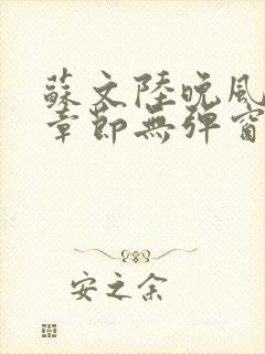 苏文陆晚风最新章节无弹窗笔趣阁