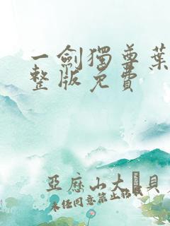 一剑独尊叶玄完整版免费