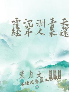 霍沉洲青禾此去经年人未还小说