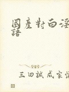 国产对白淫语骚语