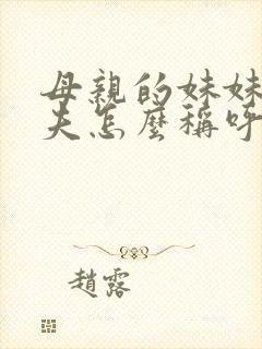 母亲的妹妹的丈夫怎么称呼