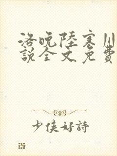 洛晚陆寒川的小说全文免费阅读